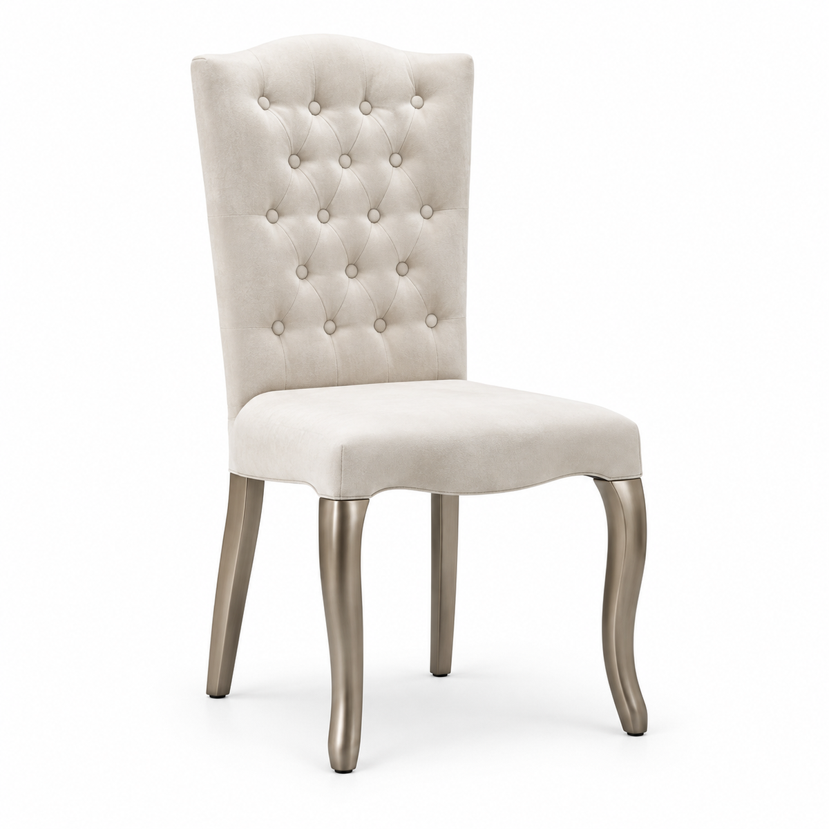 Luxury Ivory Tufted Dining Chair