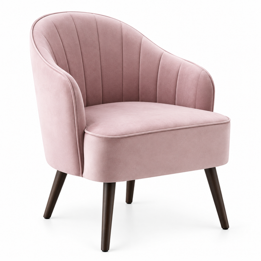 Luxury Blush Velvet Accent Chair