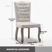 Luxury Ivory Tufted Dining Chair